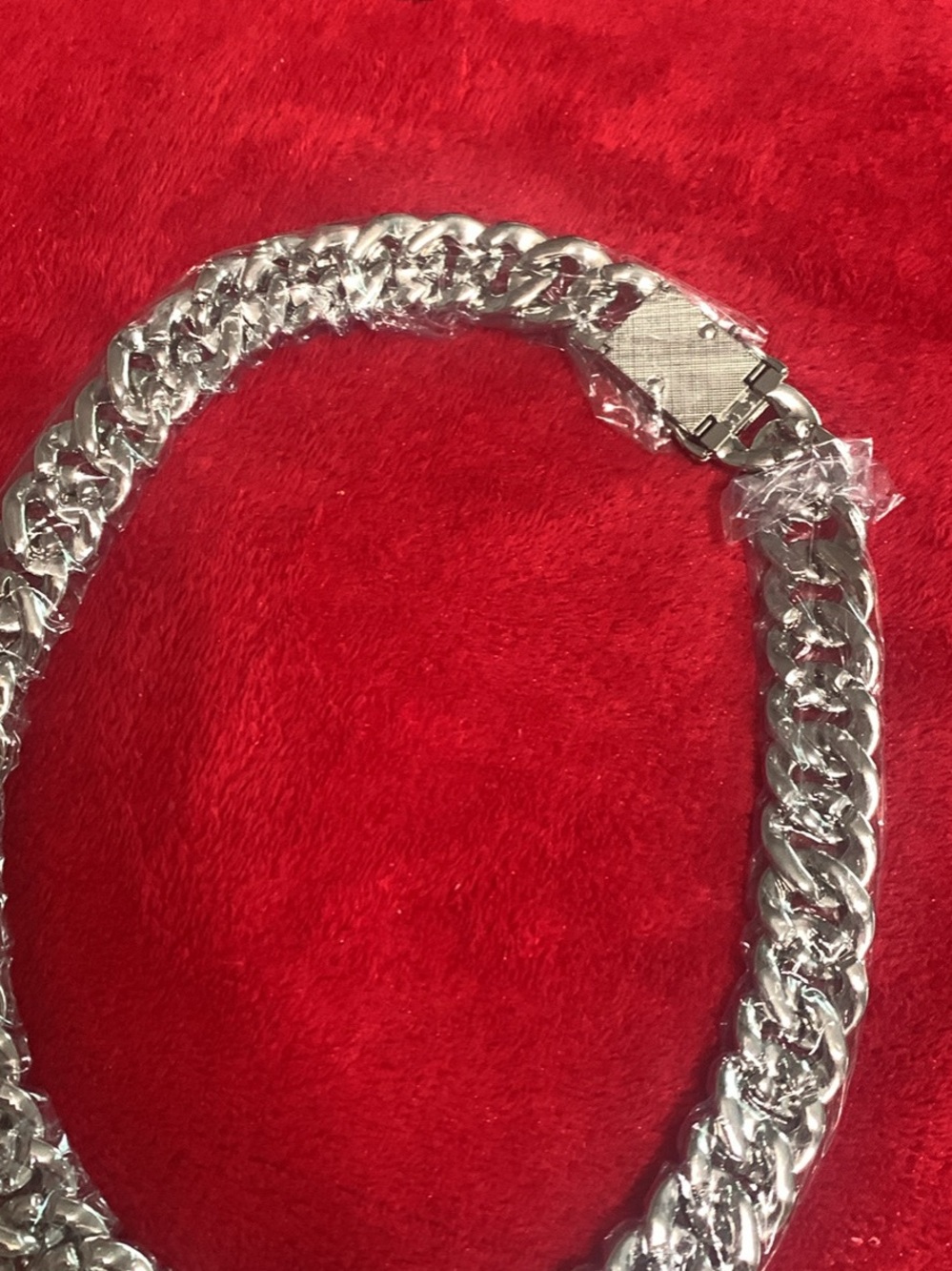 Chunky Silver Cuban Link dog collar - Silver